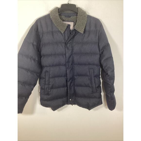 UGG Australia Small Navy Blue Trucker Quilted Puffer Coat Jacket Down Fill Warm - Picture 11 of 14